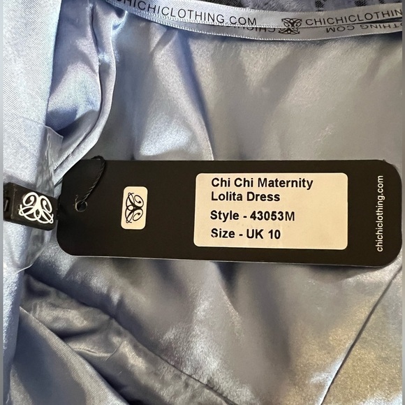 Chi Chi London Maternity Lolita Eyelet High Neck Midi Dress Purple Size 8 - Picture 11 of 13